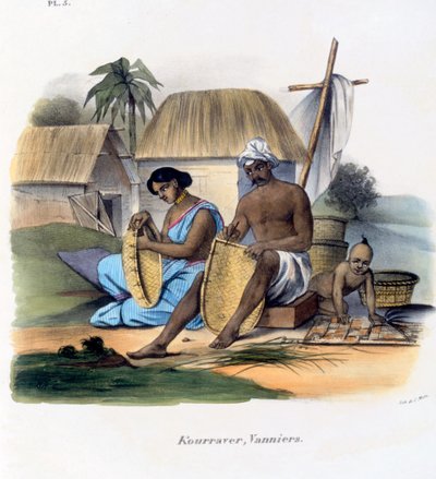 Basket Weavers, 1827-35 by M.E. Burnouf
